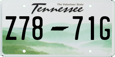 TN license plate Z7871G