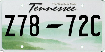 TN license plate Z7872C