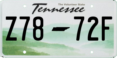 TN license plate Z7872F