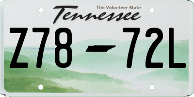 TN license plate Z7872L