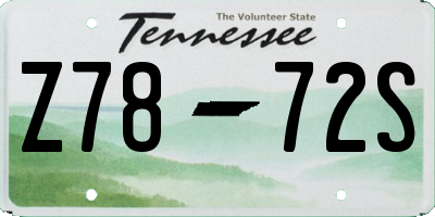 TN license plate Z7872S
