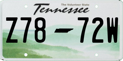 TN license plate Z7872W