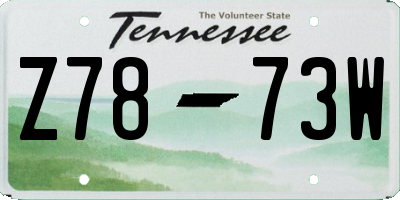 TN license plate Z7873W
