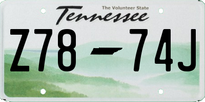 TN license plate Z7874J
