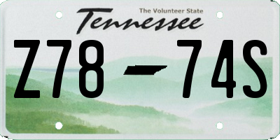 TN license plate Z7874S