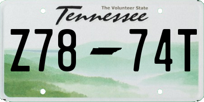 TN license plate Z7874T