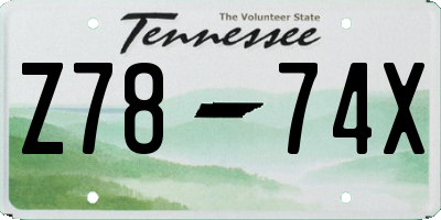 TN license plate Z7874X
