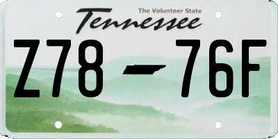 TN license plate Z7876F