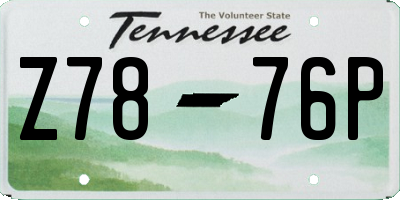 TN license plate Z7876P