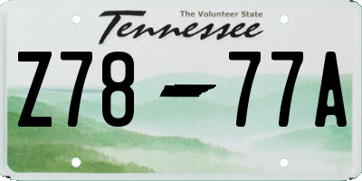 TN license plate Z7877A
