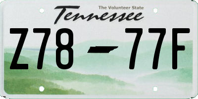 TN license plate Z7877F
