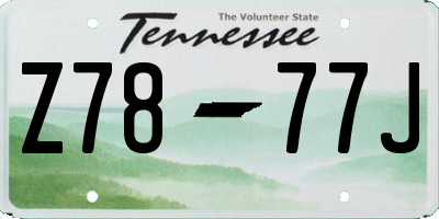 TN license plate Z7877J