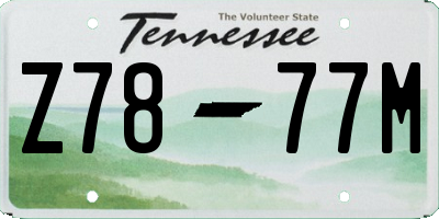 TN license plate Z7877M