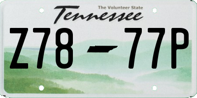 TN license plate Z7877P