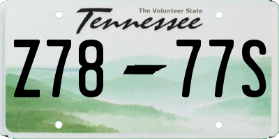 TN license plate Z7877S