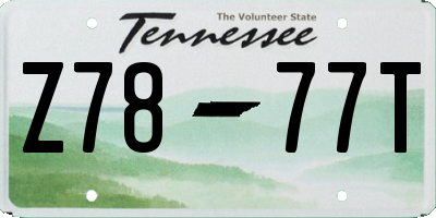 TN license plate Z7877T
