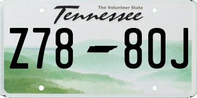 TN license plate Z7880J