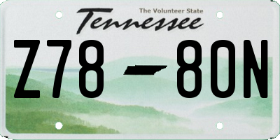 TN license plate Z7880N