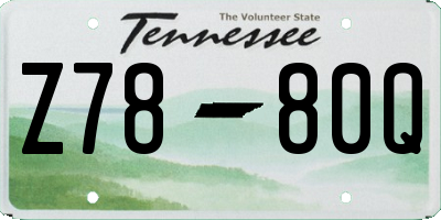 TN license plate Z7880Q