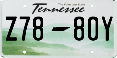 TN license plate Z7880Y