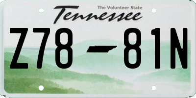 TN license plate Z7881N