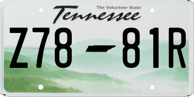 TN license plate Z7881R
