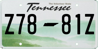 TN license plate Z7881Z