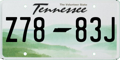 TN license plate Z7883J