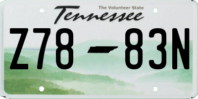 TN license plate Z7883N
