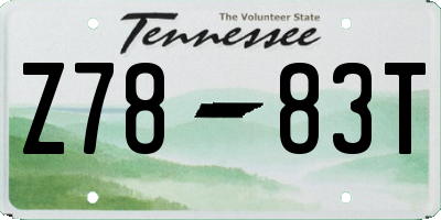 TN license plate Z7883T
