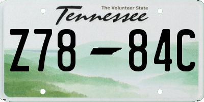 TN license plate Z7884C