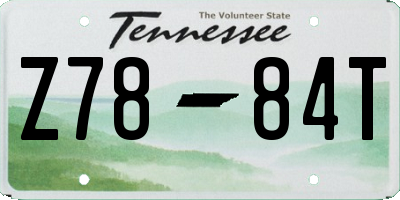 TN license plate Z7884T