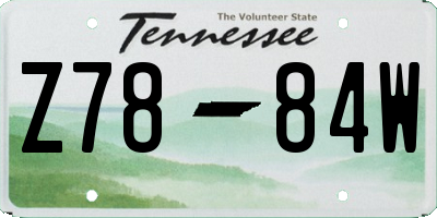 TN license plate Z7884W
