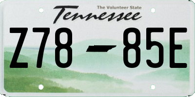 TN license plate Z7885E