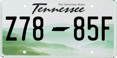 TN license plate Z7885F