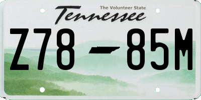 TN license plate Z7885M