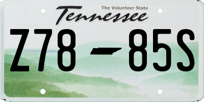 TN license plate Z7885S