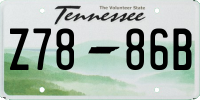 TN license plate Z7886B