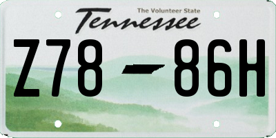TN license plate Z7886H