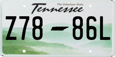 TN license plate Z7886L