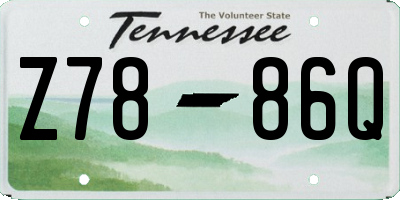 TN license plate Z7886Q