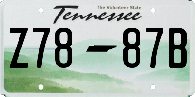 TN license plate Z7887B