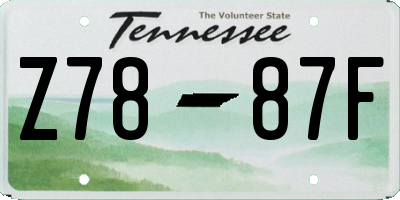 TN license plate Z7887F