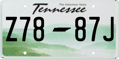 TN license plate Z7887J