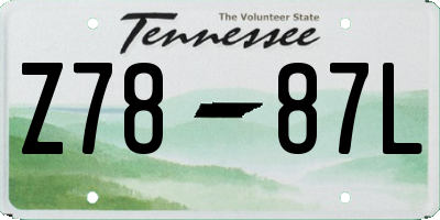 TN license plate Z7887L