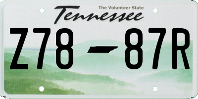 TN license plate Z7887R
