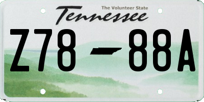 TN license plate Z7888A