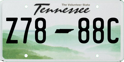 TN license plate Z7888C