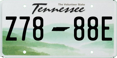 TN license plate Z7888E