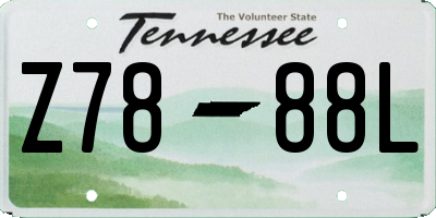 TN license plate Z7888L
